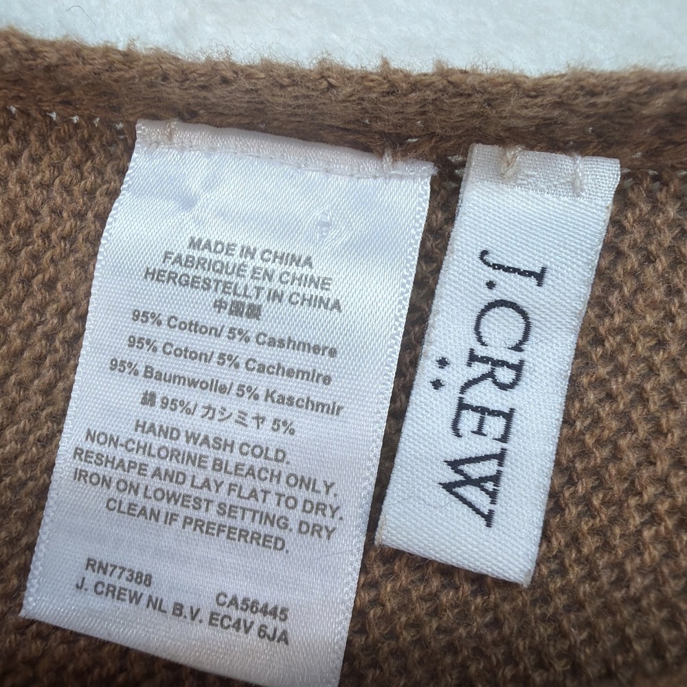 J Crew Cashmere Blend Poncho Womens Brown Knit Shawl Wrap One Size - Picture 3 of 9